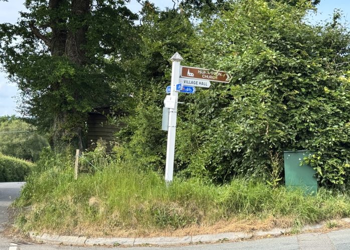 Signpost in Highampton, Devon